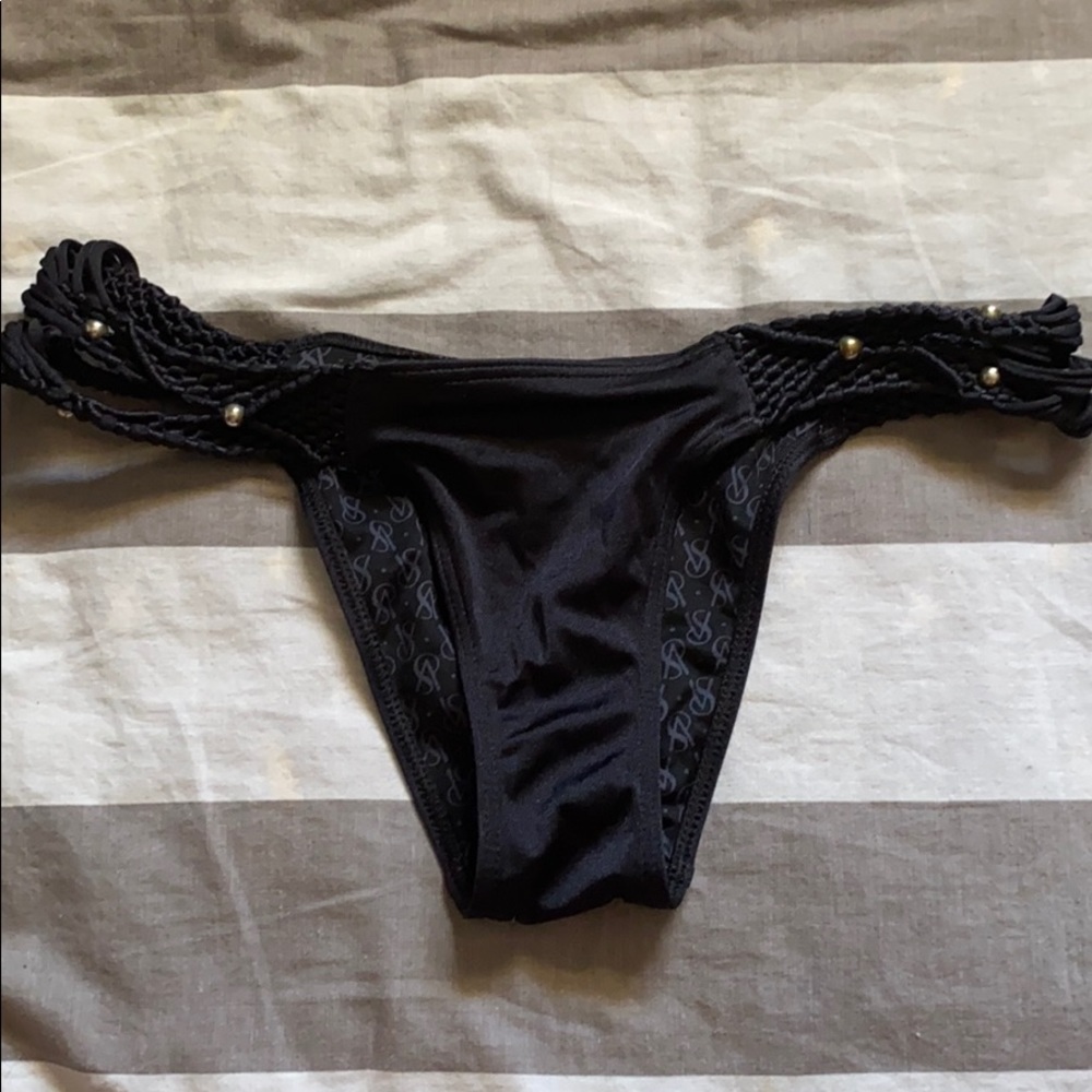 Victoria’s Secret macrame black bikini bottoms xs